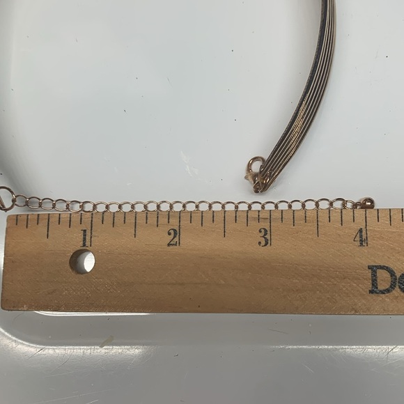 Gold tone Rings Detailed Choker with chain Vintage 80s - Picture 9 of 9